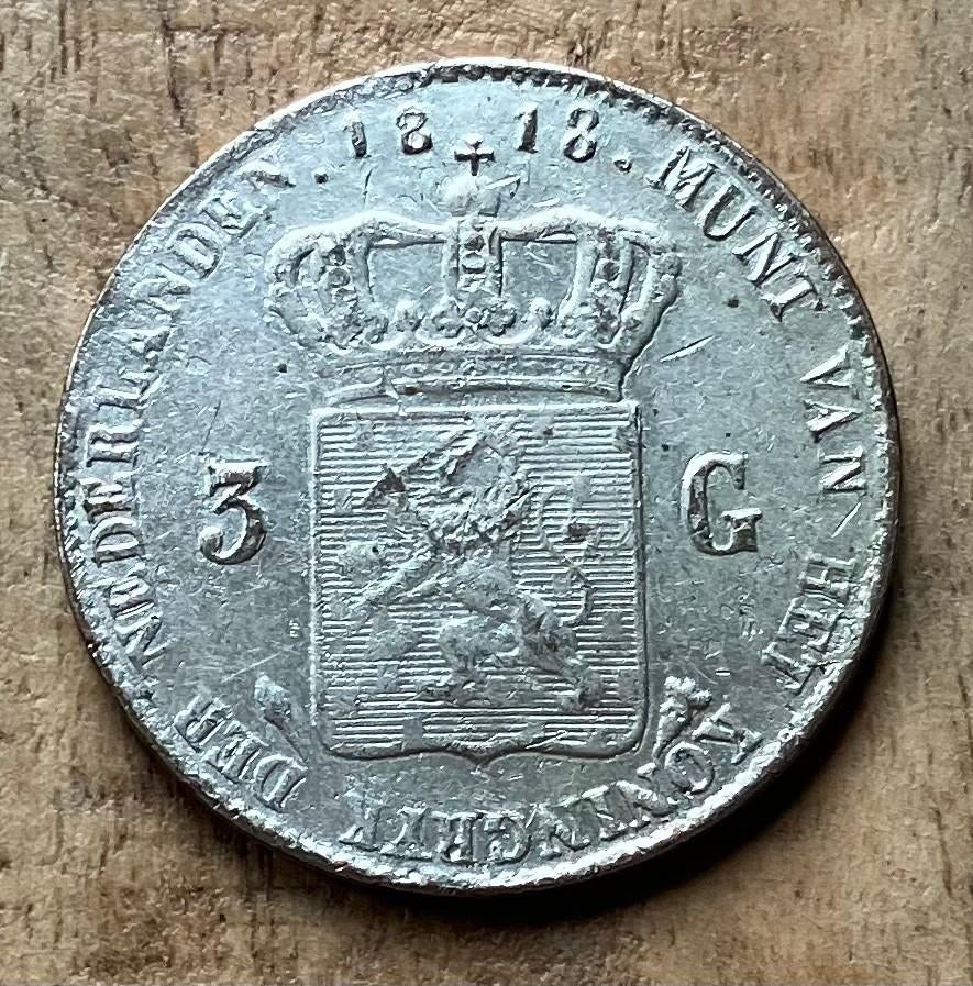 3 gulden 1818 Willem I, Ophalen, Koning Willem I, Losse munt