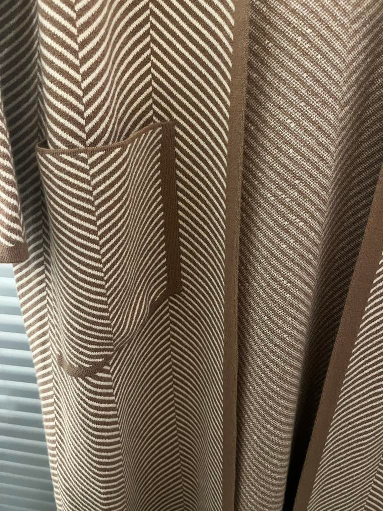 Mokka Beige Visgraat Vest - Morghy Art Stylist Maat L, Ophalen of Verzenden, Maat 42/44 (L), Beige