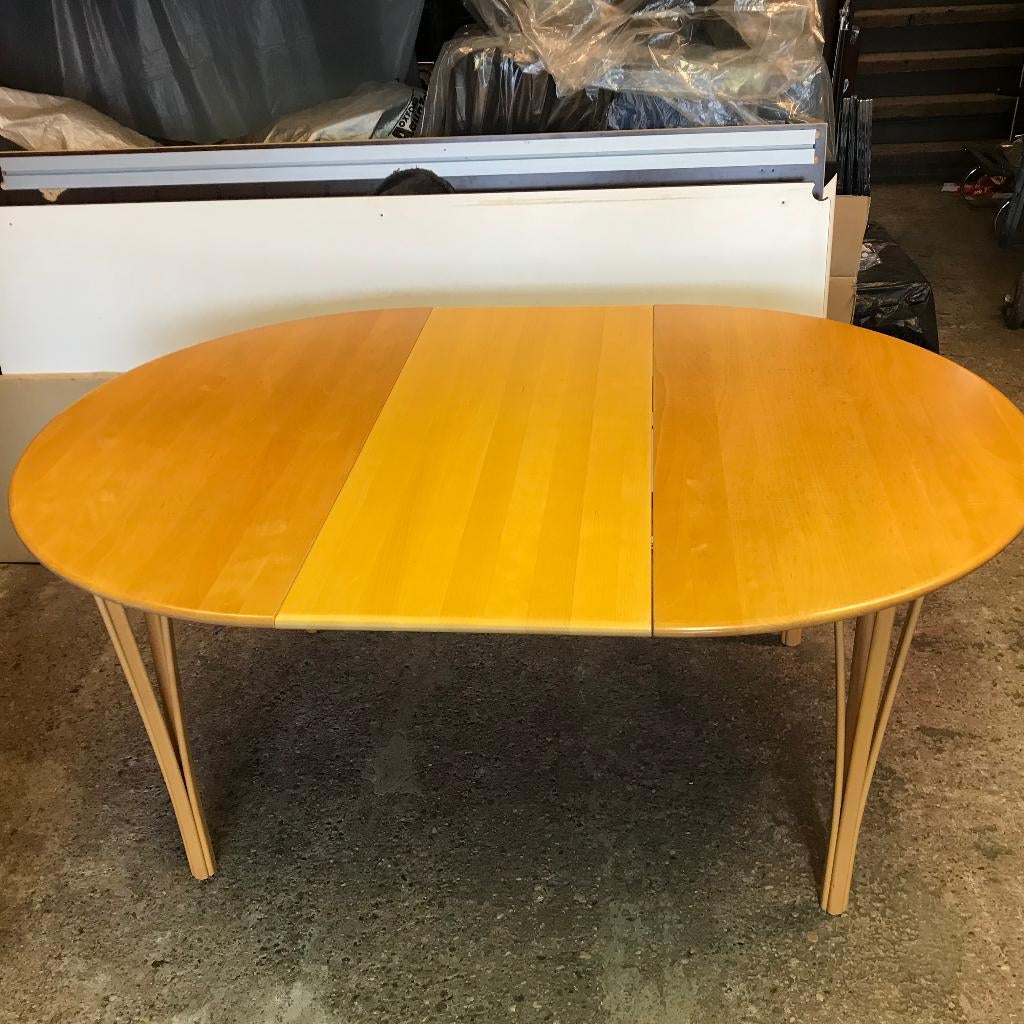 Haslev rond ovaal tafel eettafel bureau uitschuifbaar Deens, Ophalen of Verzenden