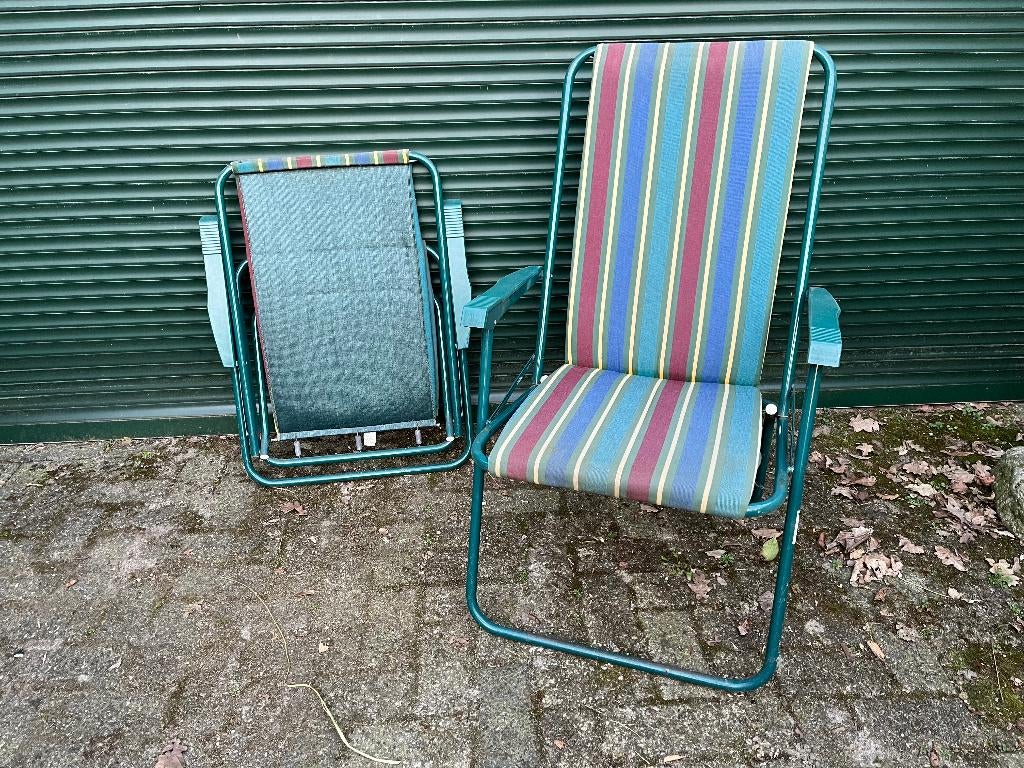 lafuma tuinstoel 3 stuks opklapbare tuinstoeljes vintage, Ophalen, Gebruikt, Campingstoel