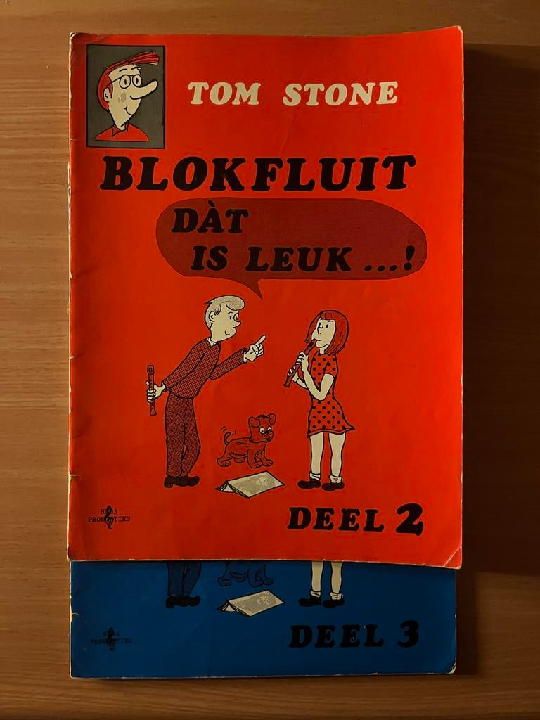 Tom Stone Blokfluitboek Deel 2+3, Muziek en Instrumenten, Bladmuziek, Gebruikt, Overige genres, Les of Cursus, Ophalen of Verzenden