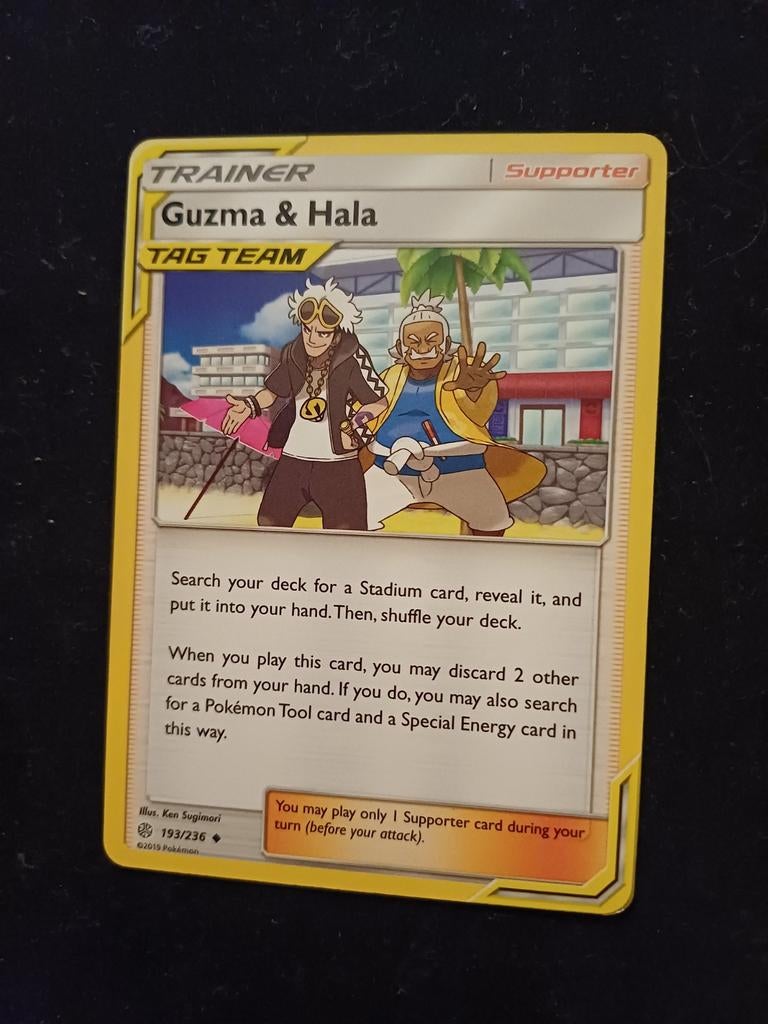 Pokémon Tag Team Guzma & Hala - 193/236, Ophalen of Verzenden, Losse kaart