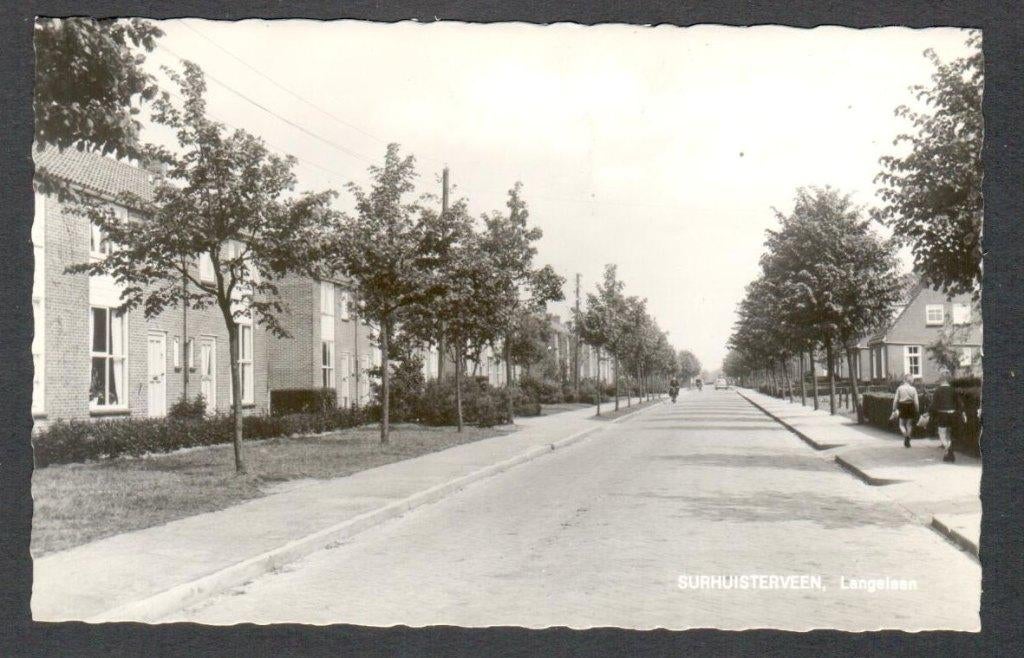 Oude Ansicht - Surhuisterveen Langelaan - Frl., Verzamelen, Ansichtkaarten | Nederland, Ophalen of Verzenden, 1940 tot 1960, Ongelopen