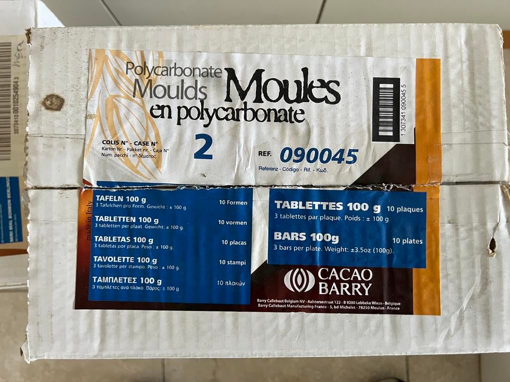 10 Cacao Barry Polycarbonaat Vorm - Chocolade, Ophalen of Verzenden, Zo goed als nieuw, Taarten of Cupcakes, Bakvorm