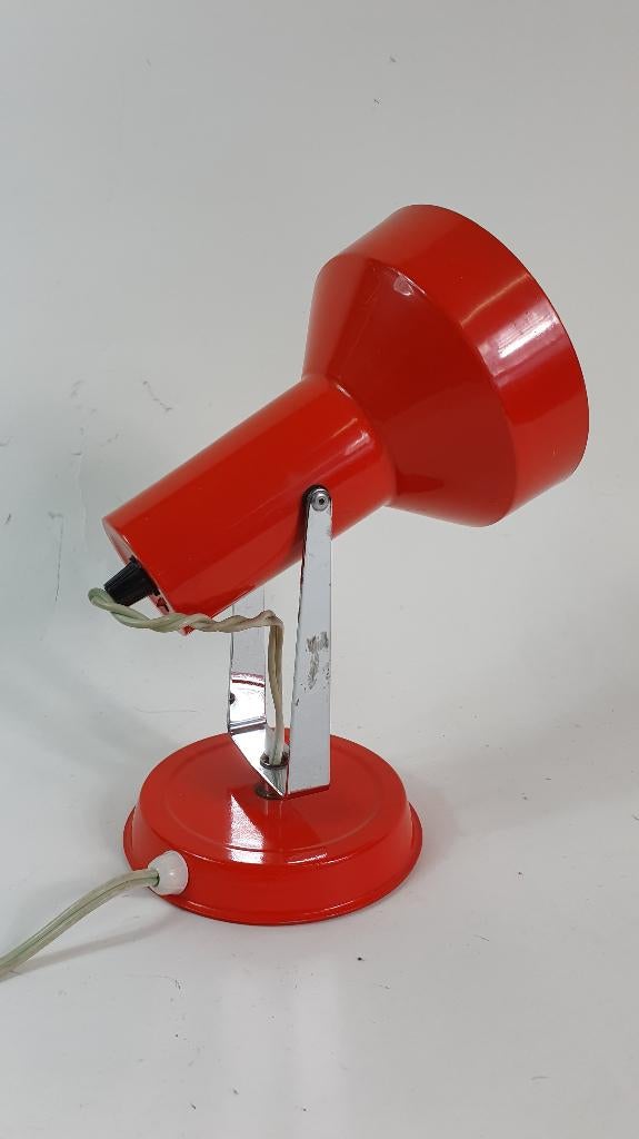 Vintage of retro spot, tafellamp, oranje, chroom metaal. 4A5, Tweedehands verkoop, Tweedehands verkoop, Gebruikt, Ophalen of Verzenden