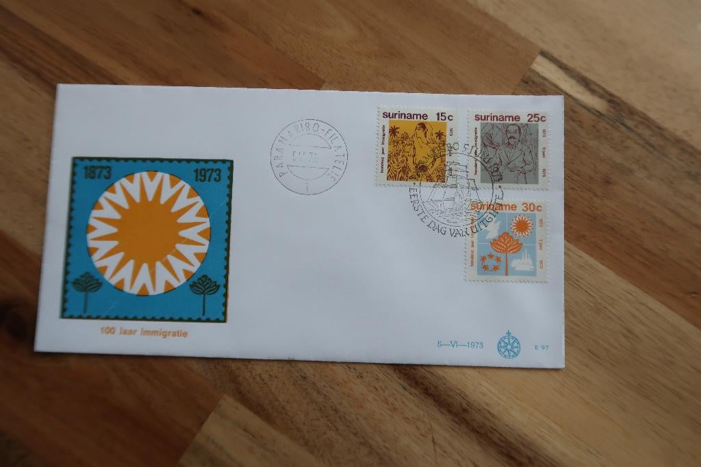 Suriname FDC E97 Windroos, Postzegels en Munten, Postzegels | Eerstedagenveloppen, Ophalen of Verzenden, Onbeschreven, Nederland