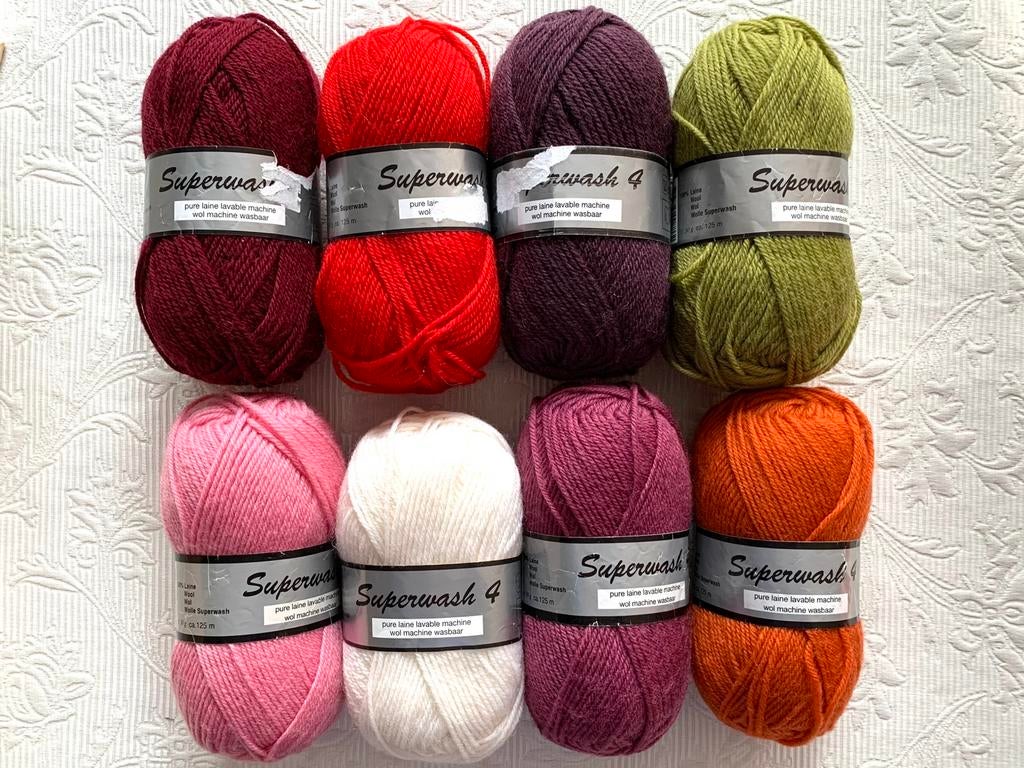 Lammy yarns Holland Superwash 4  breiwol 8 x 50 g, Hobby en Vrije tijd, Ophalen of Verzenden, Nieuw, Breien of Haken, Wol of Garen