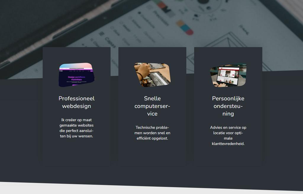 “Websites zonder poespas – wél met resultaat.”, Diensten en Vakmensen, Webdesigners en Hosting, Webdesign