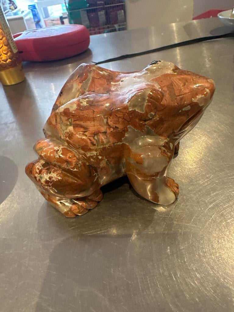Jaspis Kikker - 7cm hoog, 10cm breed, Antiek en Kunst, Ophalen of Verzenden
