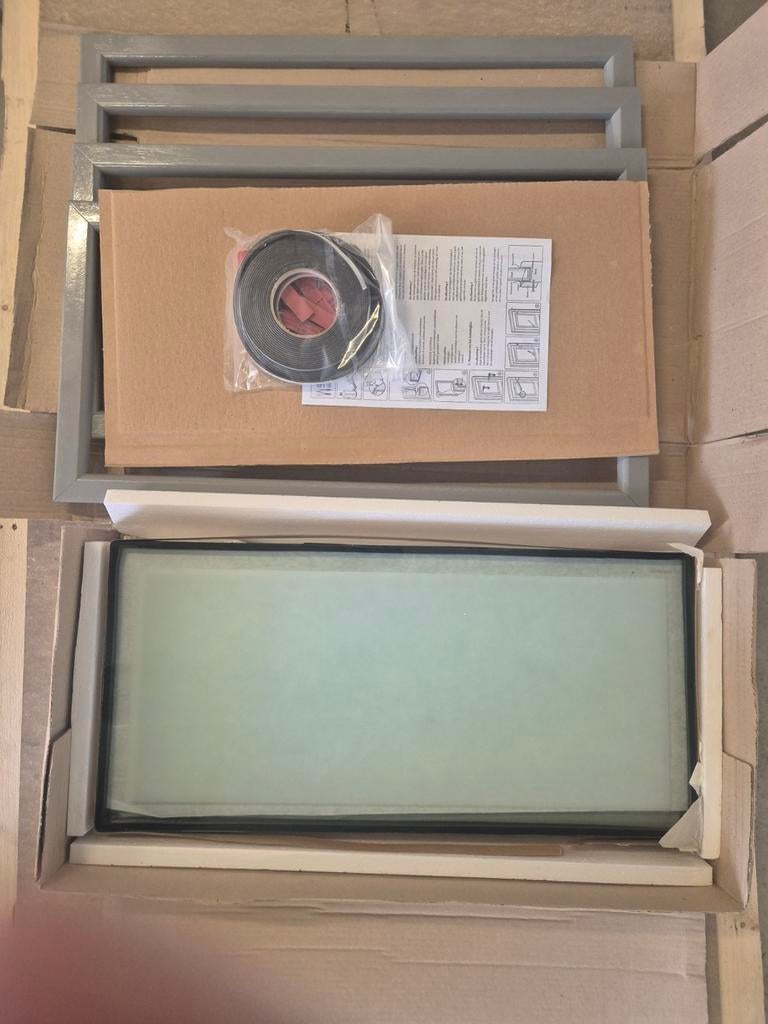 2 x Satijn isolatieglas set compleet Merbau 600 ML 610 CANDO, Doe-het-zelf en Verbouw, Ophalen, Nieuw, Buitendeur, 200 tot 215 cm