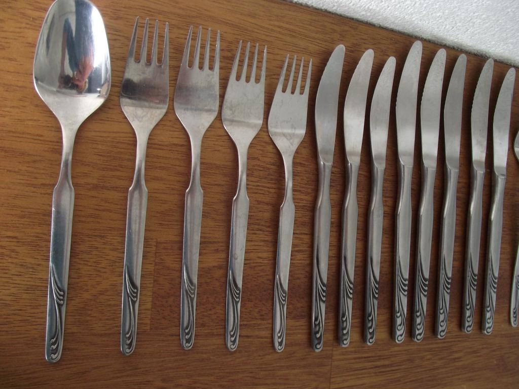 7 stuks vintage Amefa stainless bestek krul model 9004 1960, Antiek en Kunst, Ophalen of Verzenden