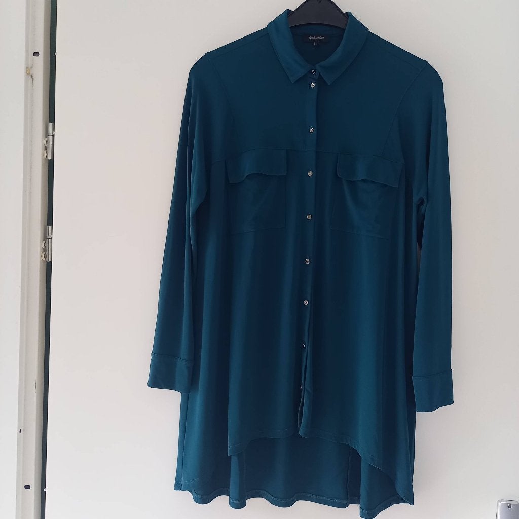 Petrol kleur tuniek blouse van Claudia Sträter, Maat 38/40 (M), Ophalen of Verzenden, Claudia Sträter, Gedragen