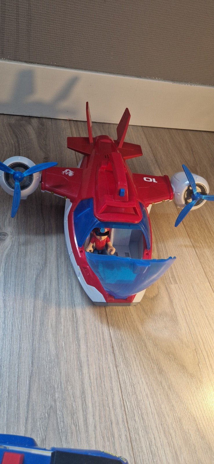 Paw Patrol Vliegtuig met Ryder figuur (achterklep defect), Ophalen of Verzenden, Gebruikt