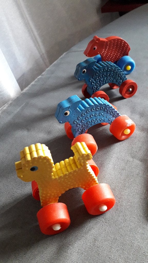 Vintage speelgoed. Jaren 80. 4 kunststof diertjes samen 8,00, Ophalen of Verzenden, Gebruikt
