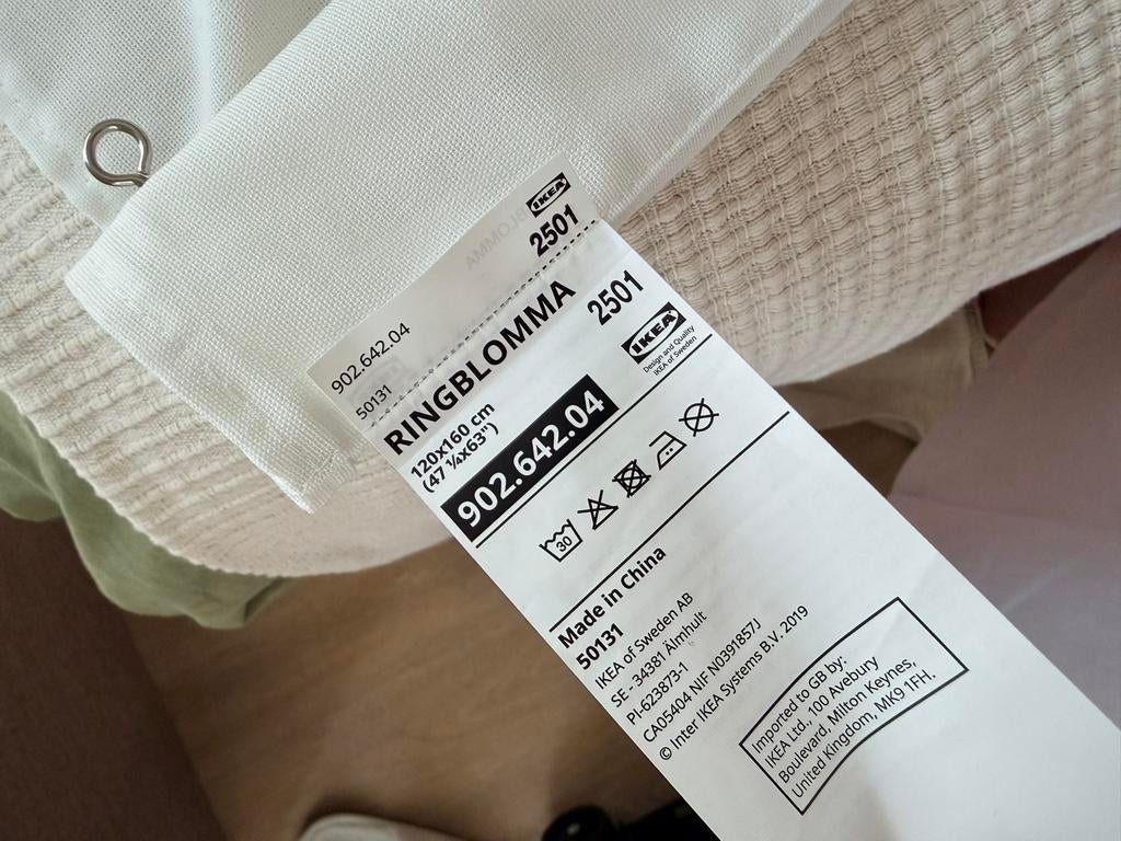 IKEA RINGBLOMMA rolgordijn wit 120x160 cm, Huis en Inrichting, Ophalen, Gebruikt, Wit
