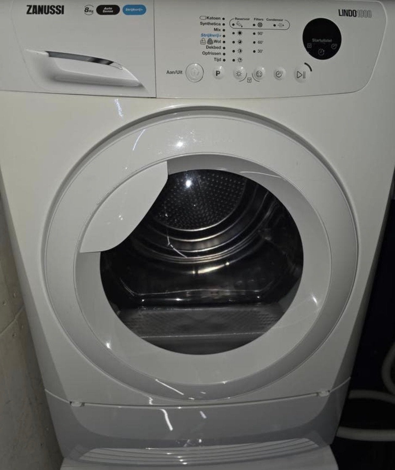Zanussi Lindo 1000 8kg Condensdroger, Ophalen, Gebruikt, 8 tot 10 kg, Voorlader