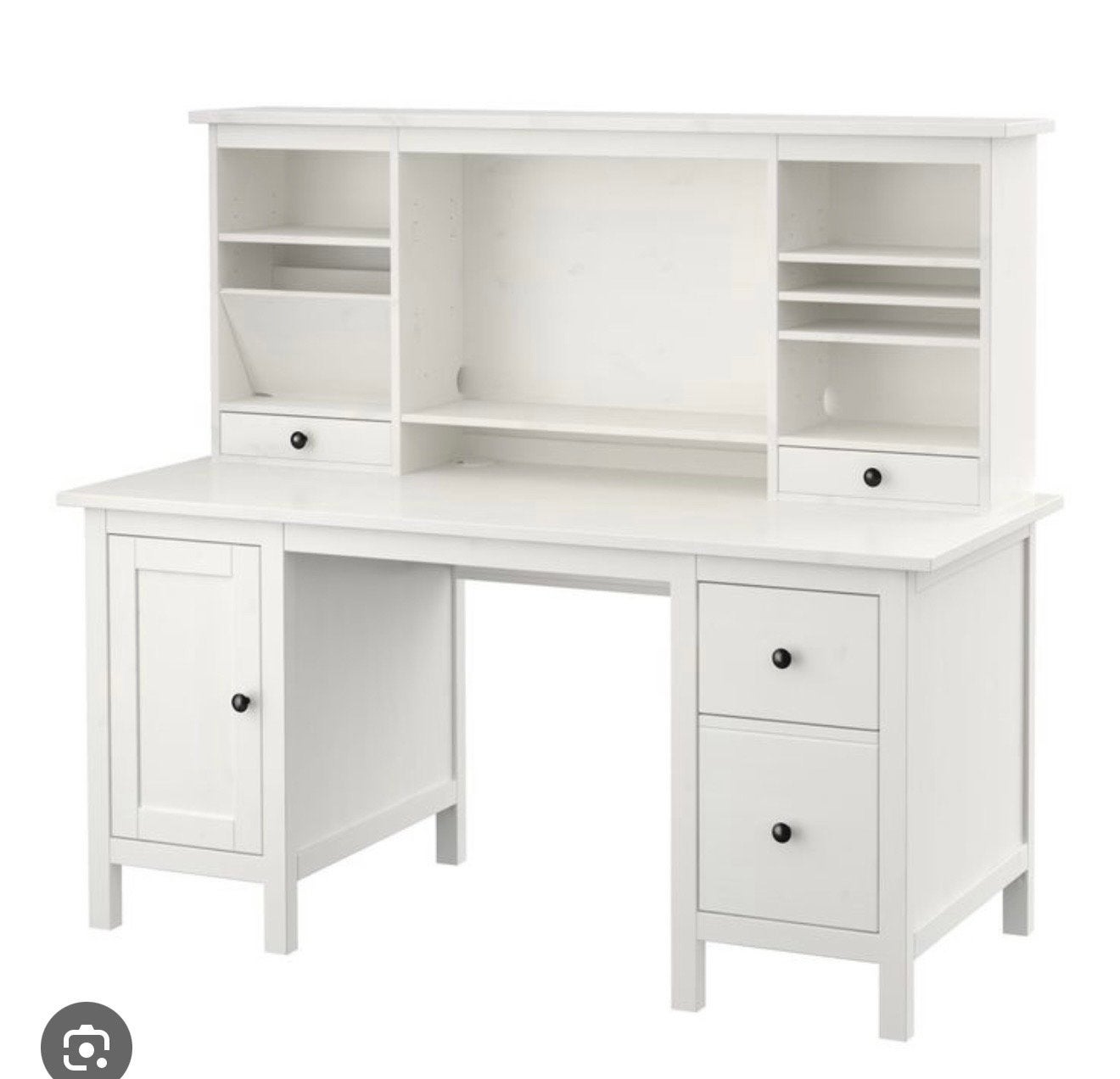 Gezocht: Ikea Hemnes Wit bureau met opbouw, Gebruikt, Met lades, Spaanplaat of MDF, Ophalen of Verzenden
