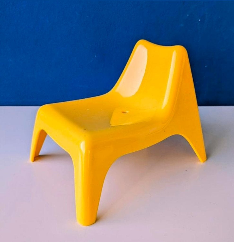 Miniatuurstoeltje /IKEA PS VÅGÖ, Geel, 9 cm, Object, Ophalen of Verzenden