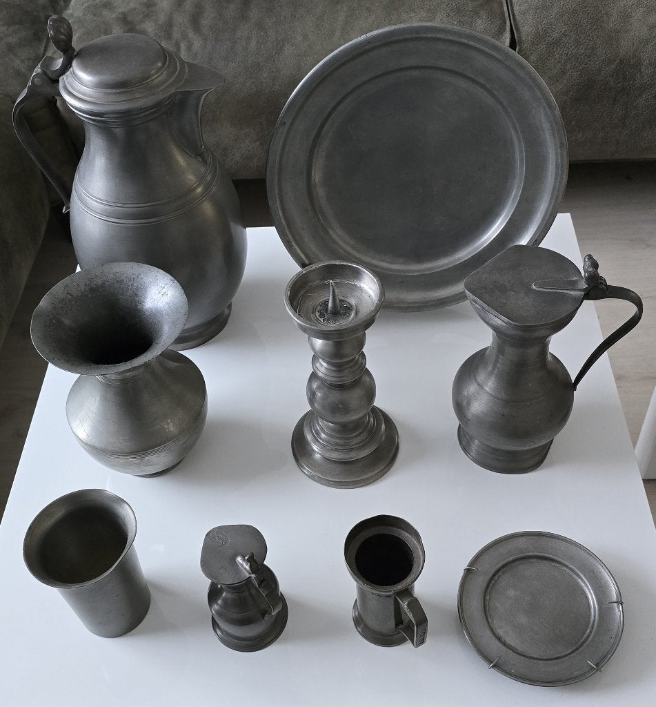 Collectie tinnen voorwerpen – Alles in één koop, Ophalen