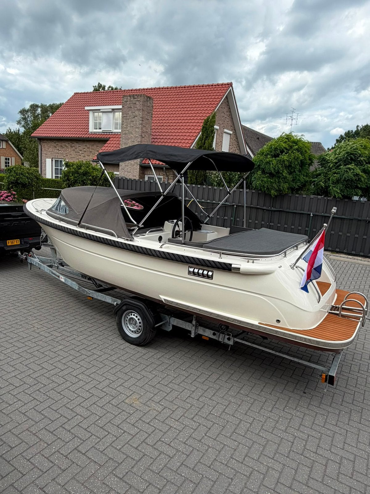Primeur 610 + 50 PK Honda + Trailer, Rubber, Primeur, Ophalen, Afdekzeil