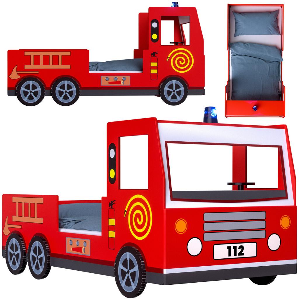 Brandweerbed autobed brandweerauto brandweer GRATIS BEZORGD!, Kinderen en Baby's, Kinderkamer | Bedden, 85 tot 100 cm, Verzenden