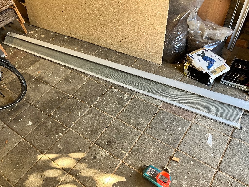 Elektrische screen 350 cm breed, Tuin en Terras, Ophalen, Gebruikt, Elektrisch, 150 tot 300 cm