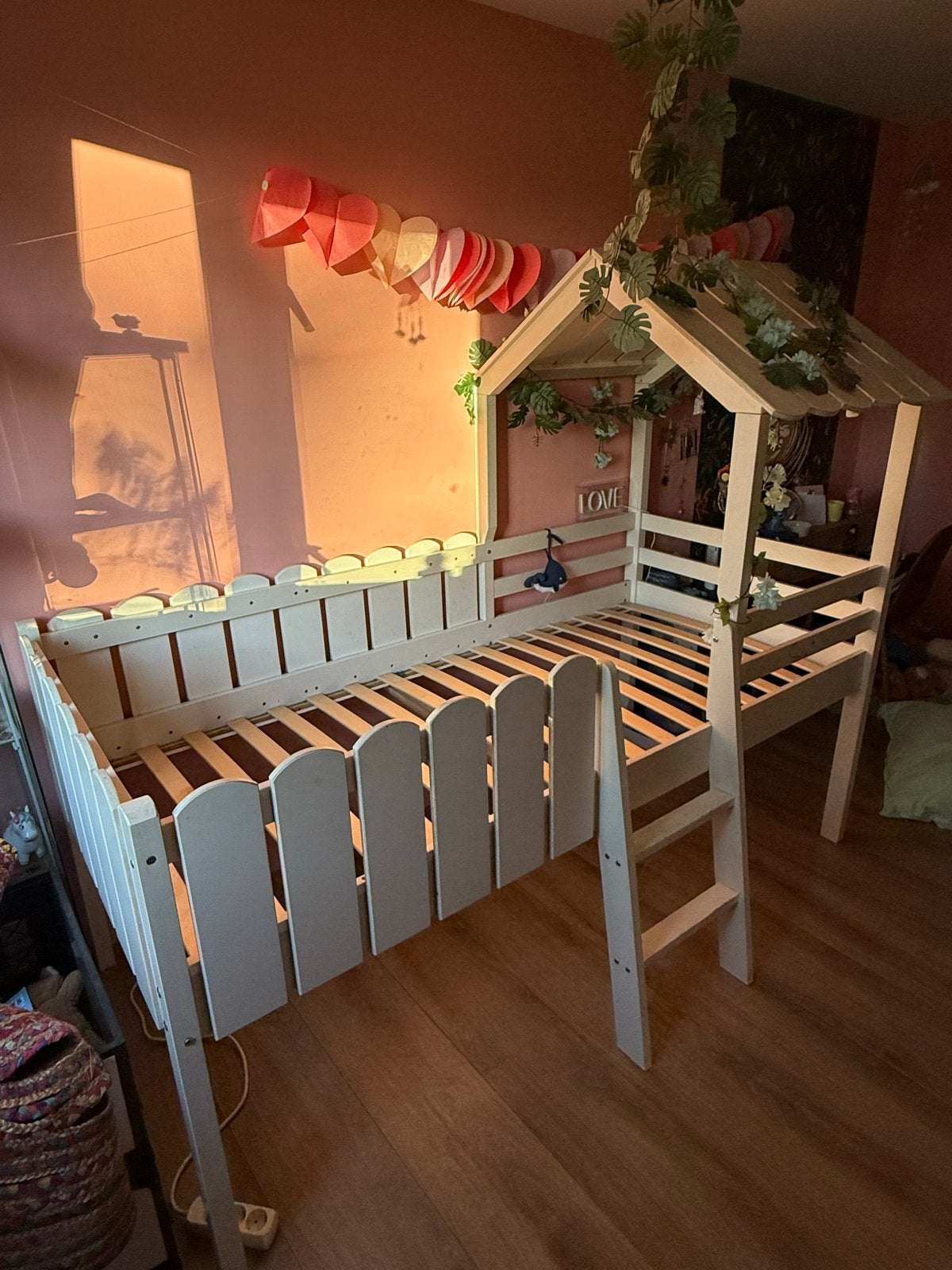 Leuk meiden bed / Halfhoogslaper 200x90, Ophalen, 85 tot 100 cm, Gebruikt, Hoogslaper of Stapelbed