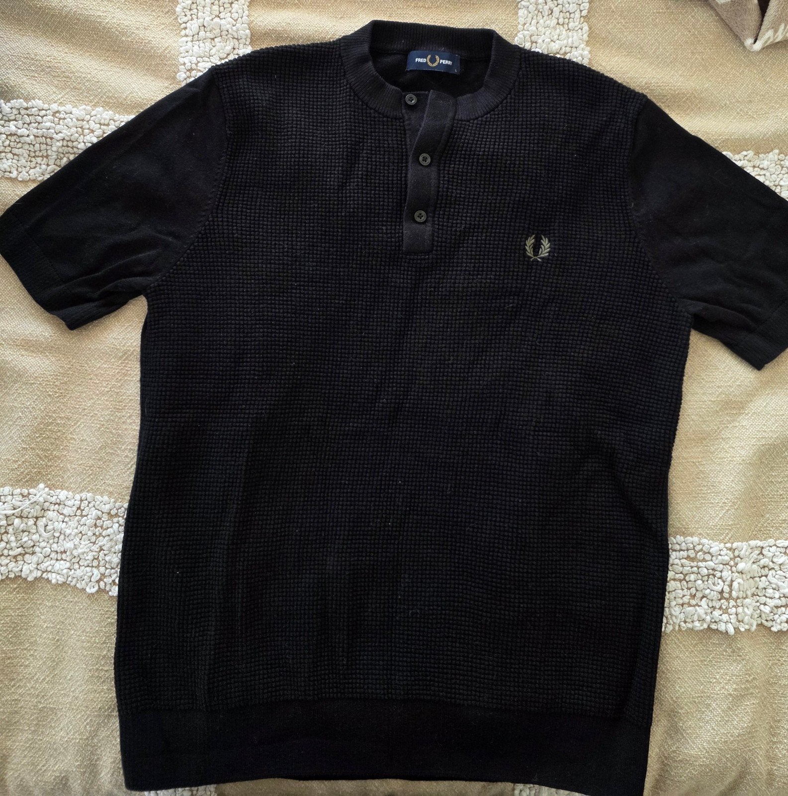Fred Perry Polo Shirt Zwart Maat L, Kleding | Heren, T-shirts, Maat 52/54 (L), Verzenden, Zwart, Zo goed als nieuw