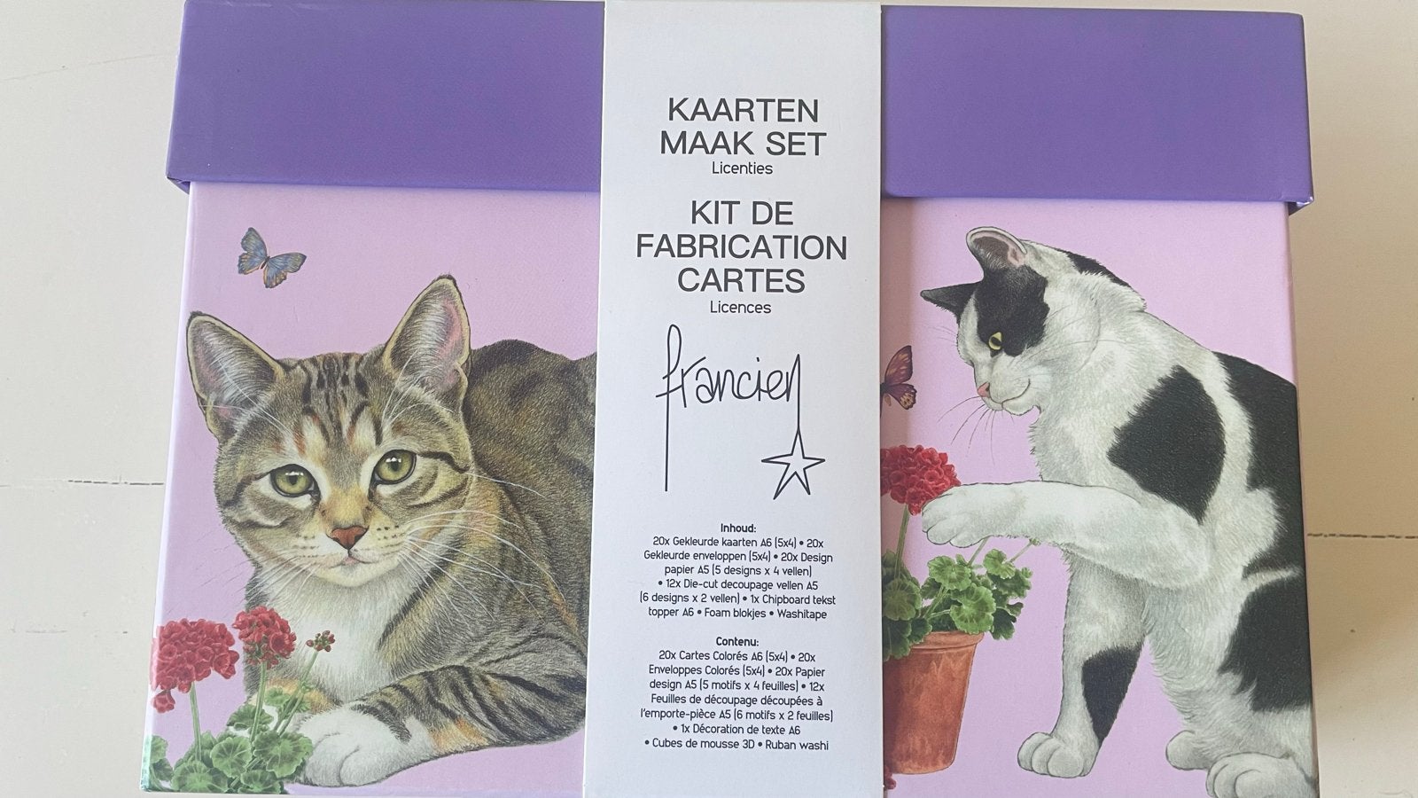 Kaarten maak set Franciens katten, Ophalen of Verzenden, Nieuw, Dieren, Blanco kaart of Basiskaart