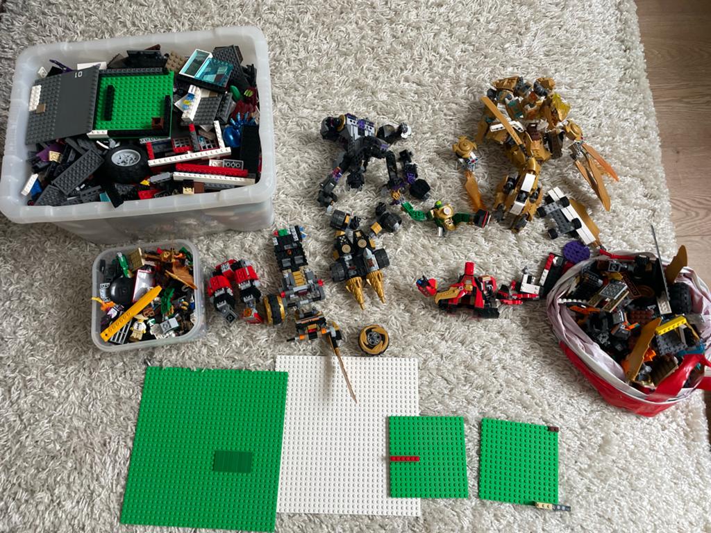Grote partij LEGO met diverse sets en grondplaten, Ophalen, Gebruikt, Lego, Losse stenen