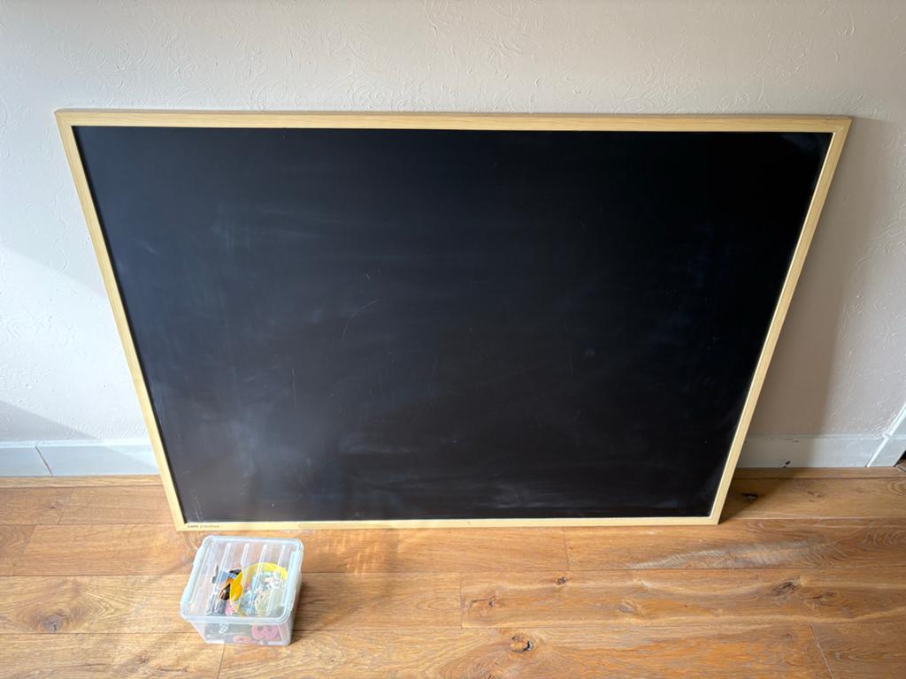 Sam Creative XL krijtbord 120x90 houten lijst, Diversen, Schoolborden, Ophalen, Gebruikt, Krijtbord