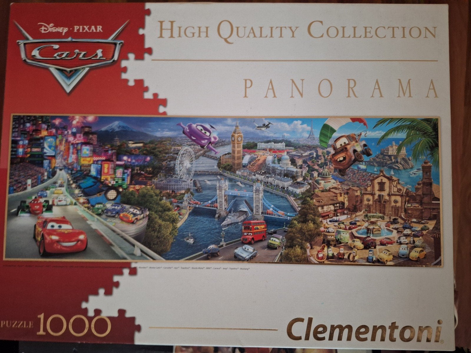 Disney Pixar Cars Panorama Puzzel 1000 stukjes Clementoni, Ophalen, Meer dan 50 stukjes, Gebruikt, 6 jaar of ouder