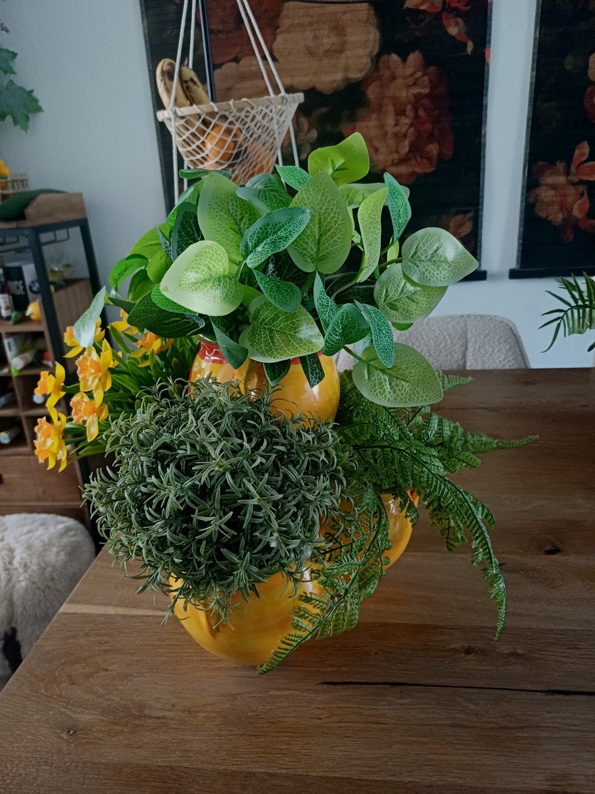 Decoratieve Kunstplanten in Gele Potten, Ophalen of Verzenden