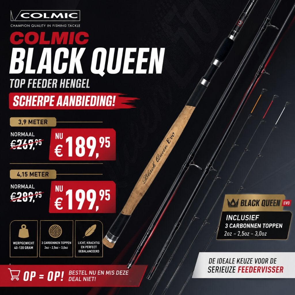 Colmic Black queen evo - kwaliteits feederhengel, Ophalen of Verzenden, Nieuw, Werphengel