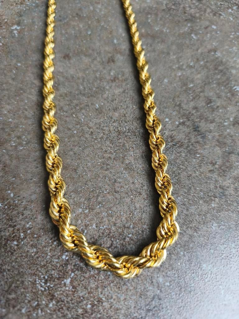 Halsketting Monet gedraaid 69 cm. Verguld., Sieraden, Tassen en Uiterlijk, Kettingen, Ophalen of Verzenden, Zo goed als nieuw