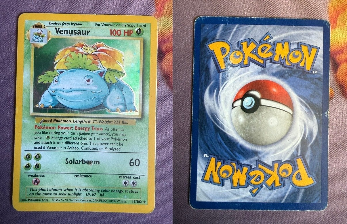 Venusaur Holo Base Set Pokémon Kaart 15/102, Hobby en Vrije tijd, Verzamelkaartspellen | Pokémon, Ophalen of Verzenden, Gebruikt