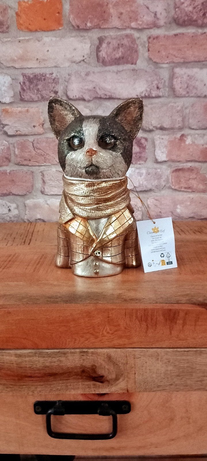 Clayre&Eef:23cm Decoratie Katten Beeld♥️NIEUW♥️, Verzamelen, Ophalen of Verzenden, Nieuw, Dier