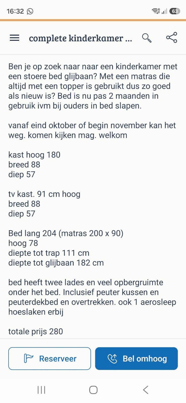 Foto 8 van kinder kamer compleet met tv kast, bed en kledingkast