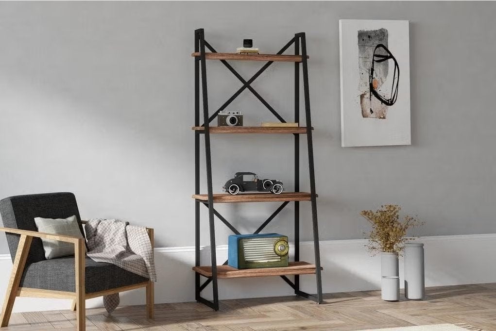 Boekenkast – Walnoot – B66xH150xD30 cm  – Industrieel, Huis en Inrichting, Ophalen, Nieuw, 50 tot 100 cm, 150 tot 200 cm