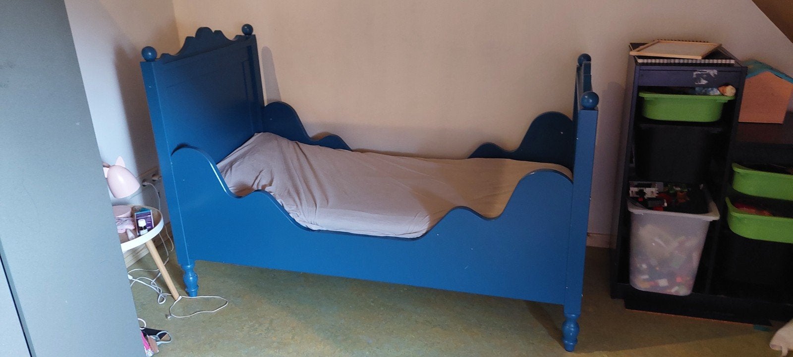 Degelijk kinderbed met lattenbodem en matras 70x150 cm, Ophalen of Verzenden, 180 cm of meer, 70 tot 85 cm, Lattenbodem