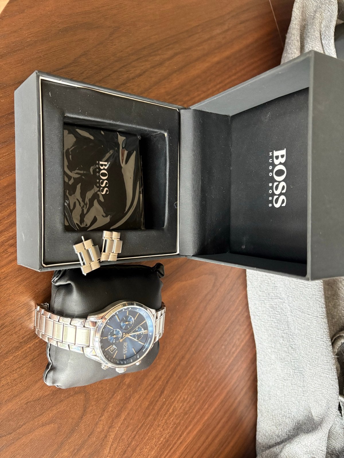 Hugo Boss horloge - Heren chronograaf met stalen band, Overige merken, Staal, Polshorloge, Ophalen of Verzenden