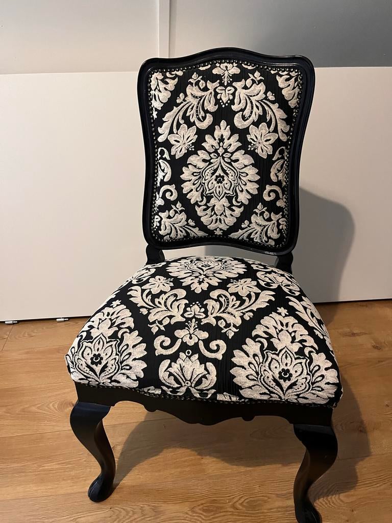 Barok stoel zwart met patroon, Ophalen, Gebruikt, Zwart, Eén
