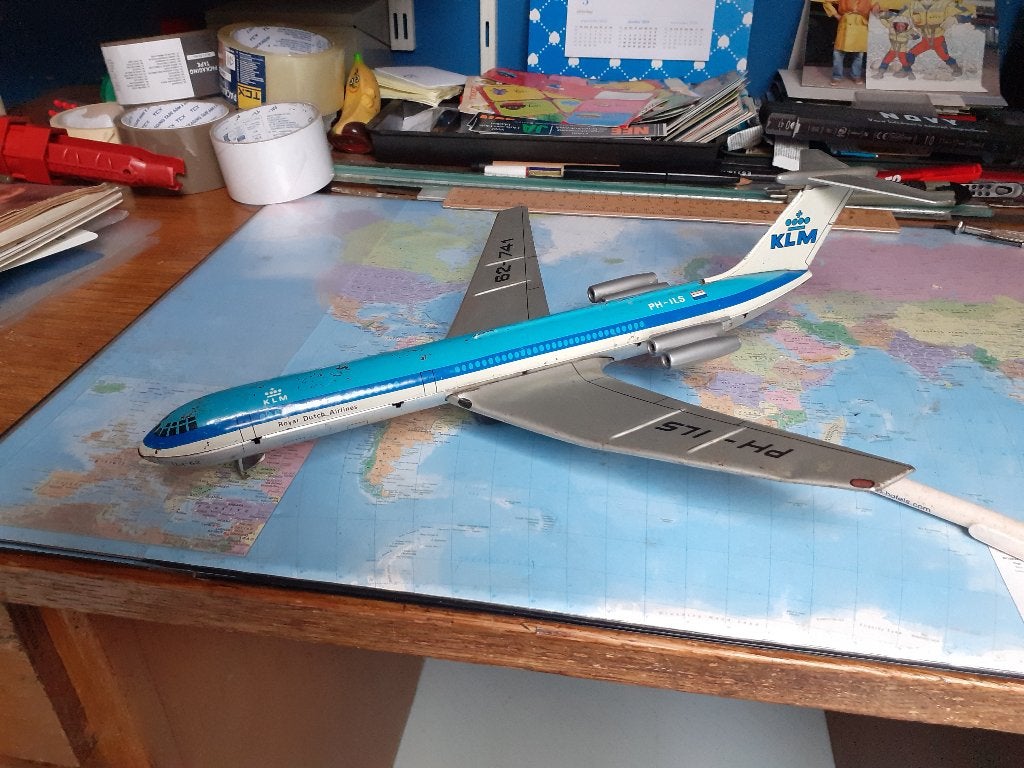 KLM blikken vliegtuig    IL-62 van 1971, Verzenden, Gebruikt, Schaalmodel