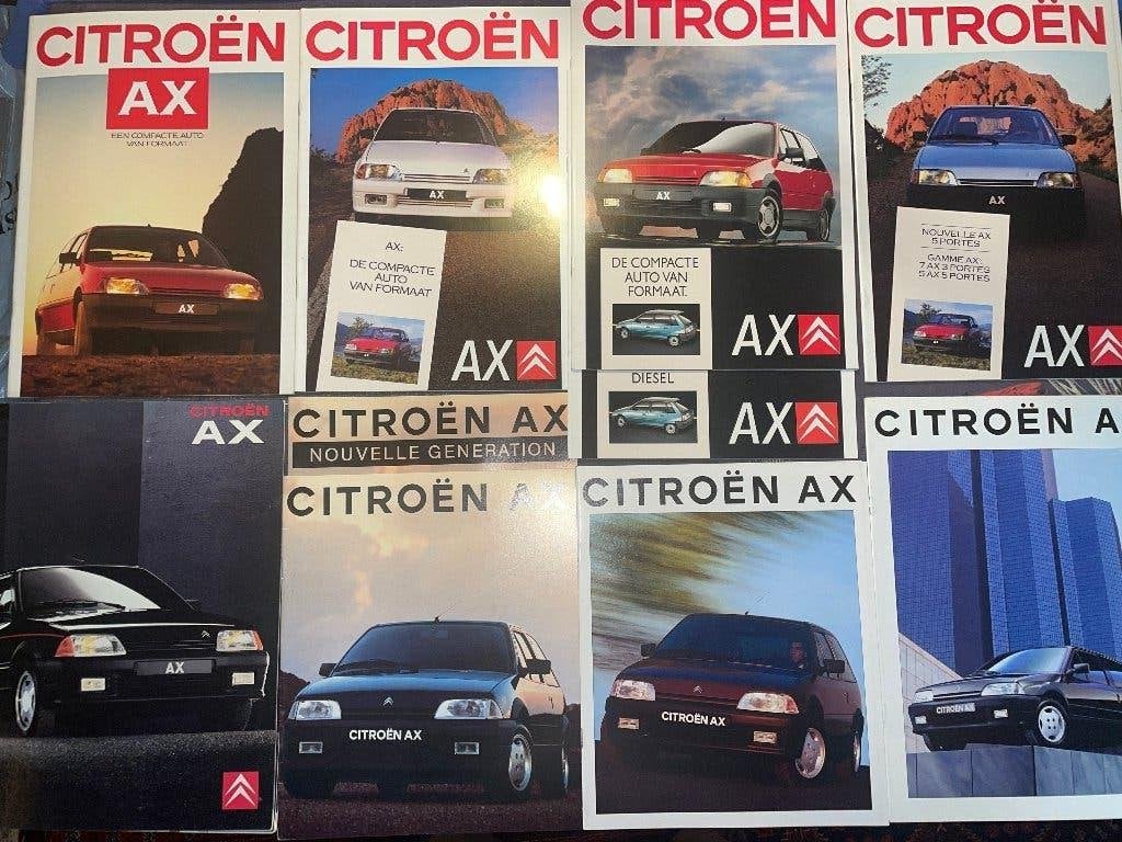 8x Citroën AX brochures folders Nederland België FR IE D GB, Ophalen of Verzenden, Zo goed als nieuw, Citroën