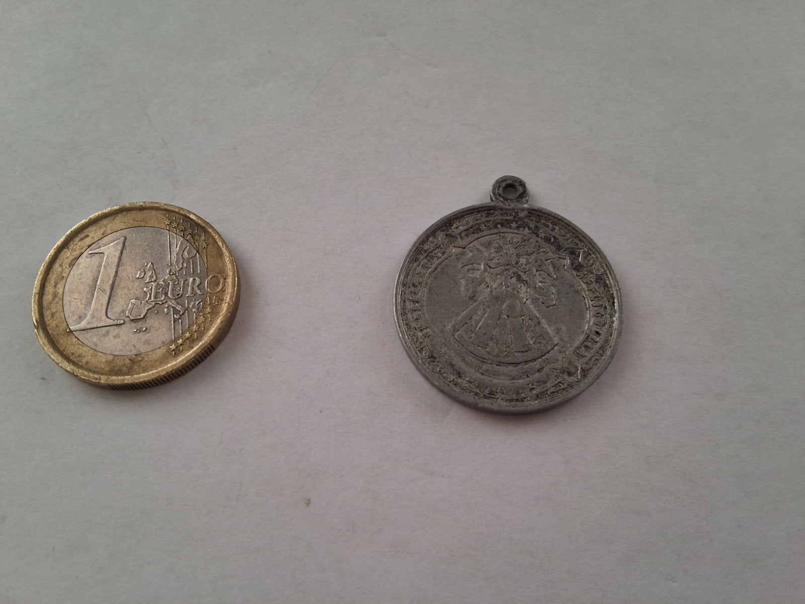 Verzilverde bedel medaille H. Maagd Maria Kevelaer, Ophalen of Verzenden