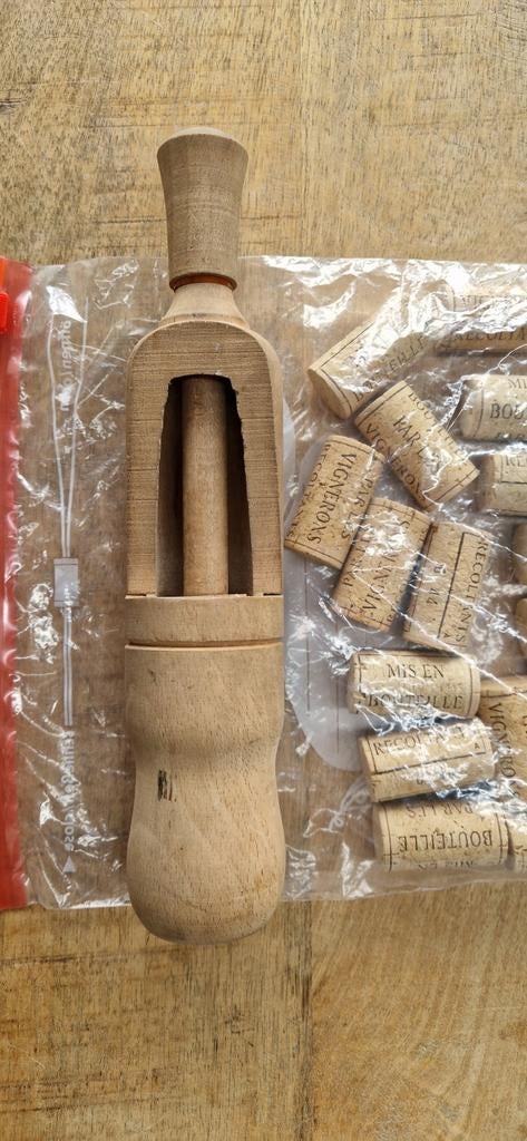Houten kurkapparaat voor wijnflessen, Ophalen of Verzenden