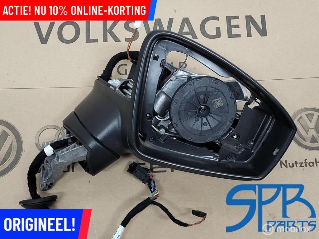 TIGUAN 5NA 5NN Buitenspiegel rechts EL. INKLAPBAAR DODE HOEK, Gebruikt, Volkswagen, Ophalen of Verzenden