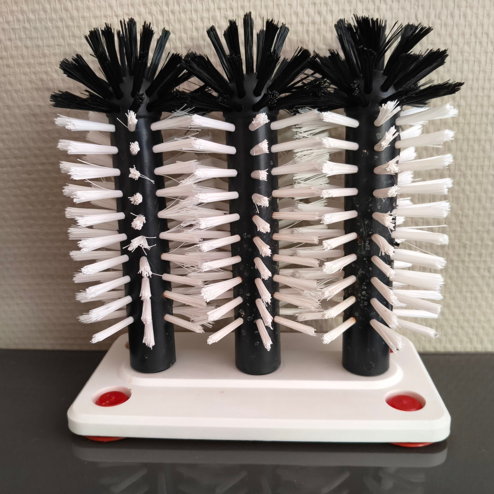 Glazenwasborstel met 3 borstels voor grondige reiniging, Overige typen, Verzenden, Kunststof, Nieuw