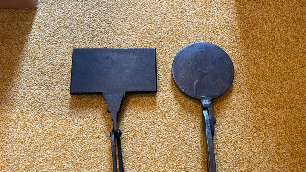 Wafel ijzers twee stuks Rond en langwerpig, Ophalen of Verzenden