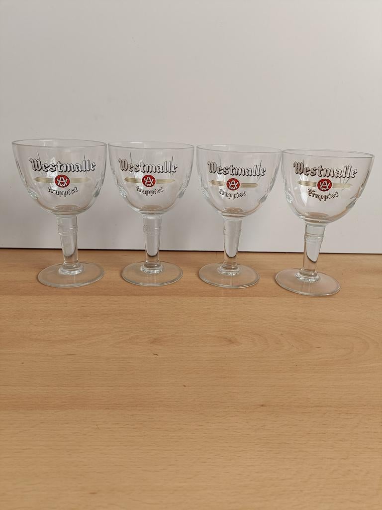 4 Westmalle Trappist glazen, Ophalen of Verzenden, Zo goed als nieuw, Glas of Glazen, Overige merken